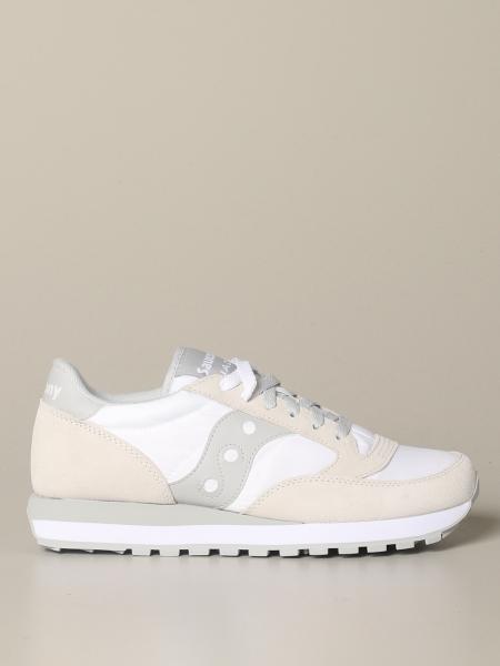 Sneakers Saucony in nylon pelle e camoscio con suola in gomma a righe