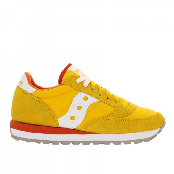 Sneakers Saucony in nylon pelle e camoscio con suola in gomma a righe