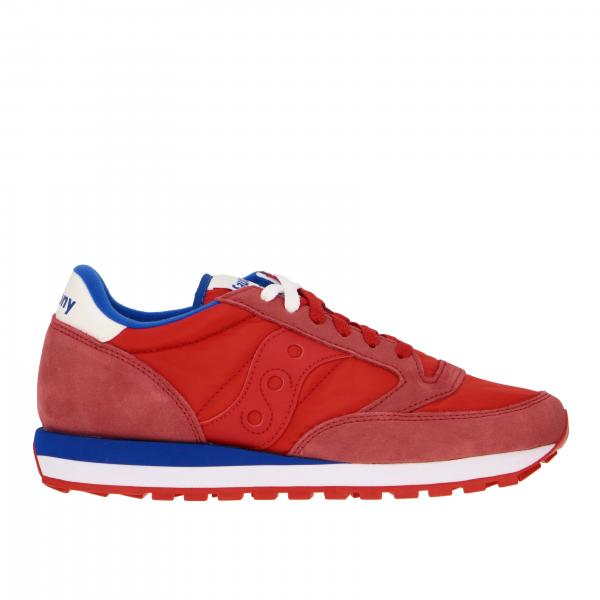 Sneakers Saucony in nylon pelle e camoscio con suola in gomma a righe