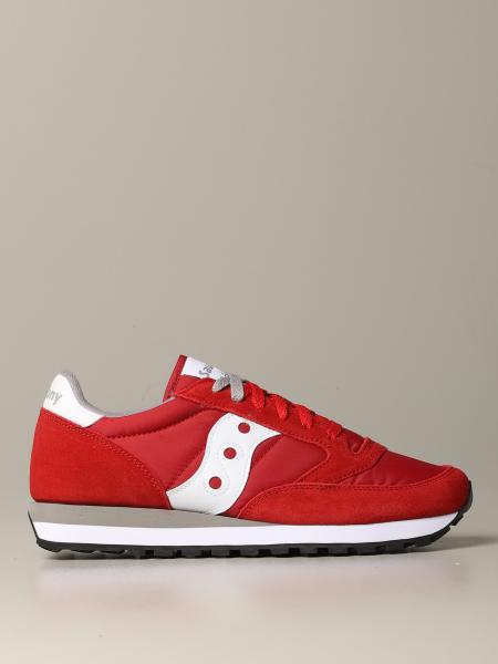 Sneakers Saucony in nylon pelle e camoscio con suola in gomma a righe