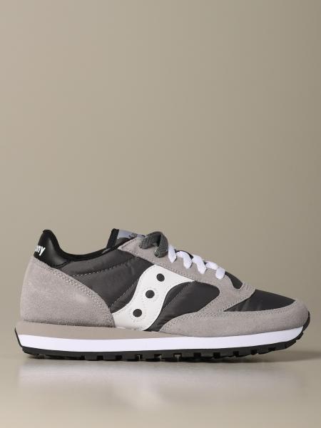 Sneakers Saucony in nylon pelle e camoscio con suola in gomma a righe