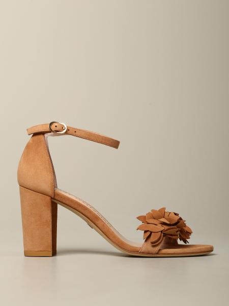 Stuart Weitzman sandal in suede with applications