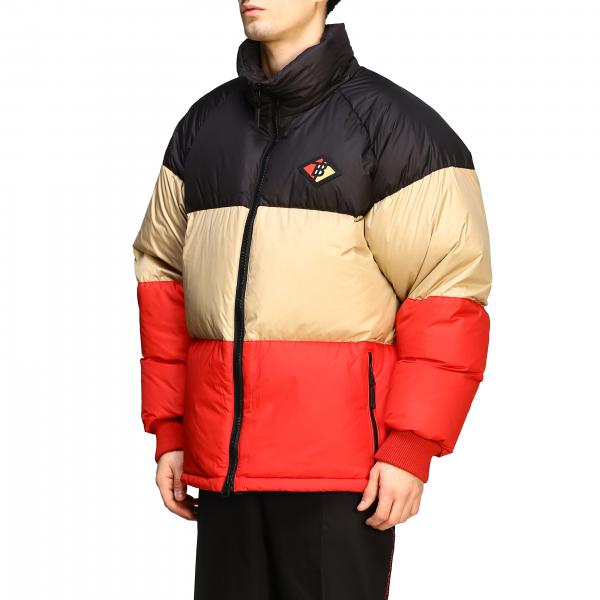 Burberry Outlet: down jacket in tricolor and padded nylon | Coat Burberry Men Black | Burberry 8023656 GIGLIO.COM
