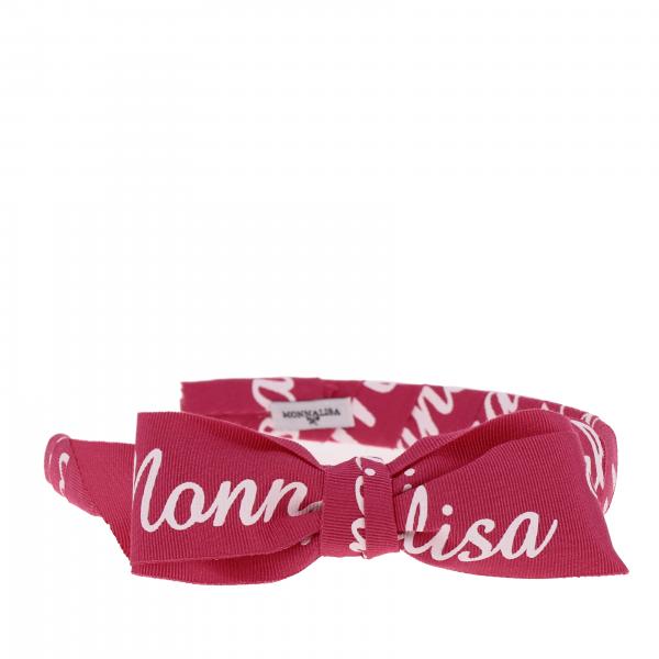 Monnalisa headband with maxi bow and lurex logo