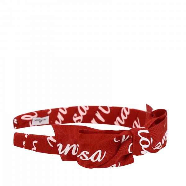 Monnalisa headband with maxi bow and lurex logo