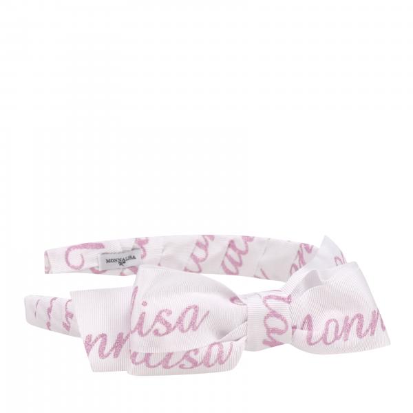 Monnalisa headband with maxi bow and lurex logo