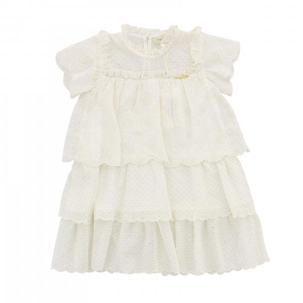 Twinset Outlet: dress for girl - White | Twinset dress 201GB2QB0 online ...