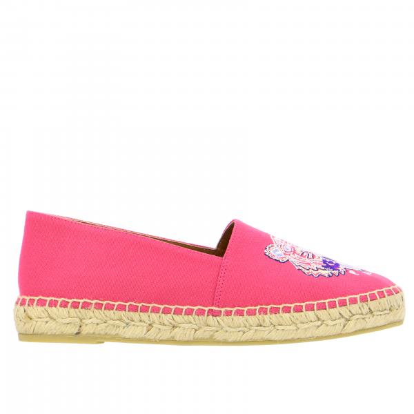 KENZO: canvas espadrilles with the Tiger Paris logo - Pink | Kenzo ...