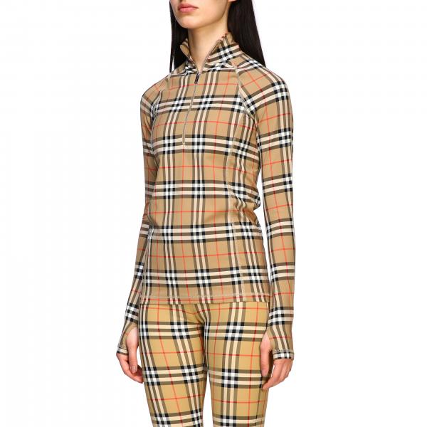 Burberry Outlet: T-shirt with check pattern zip - Multicolor | Burberry t  