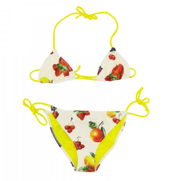 Msgm Kids Outlet: swimsuit with fruit print and logo - White | Msgm ...