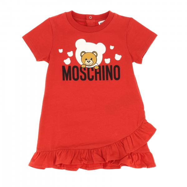 Moschino Baby Outlet dress with teddy print Red Moschino Baby