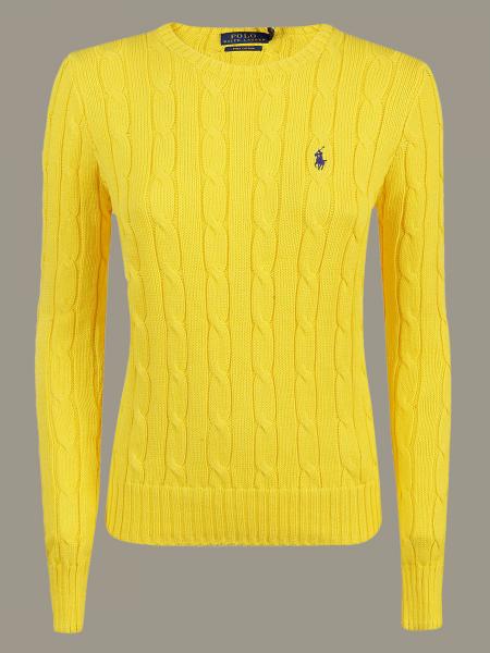 womens yellow polo sweater