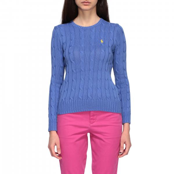 POLO RALPH LAUREN: sweater for woman - Gnawed Blue | Polo Ralph Lauren ...