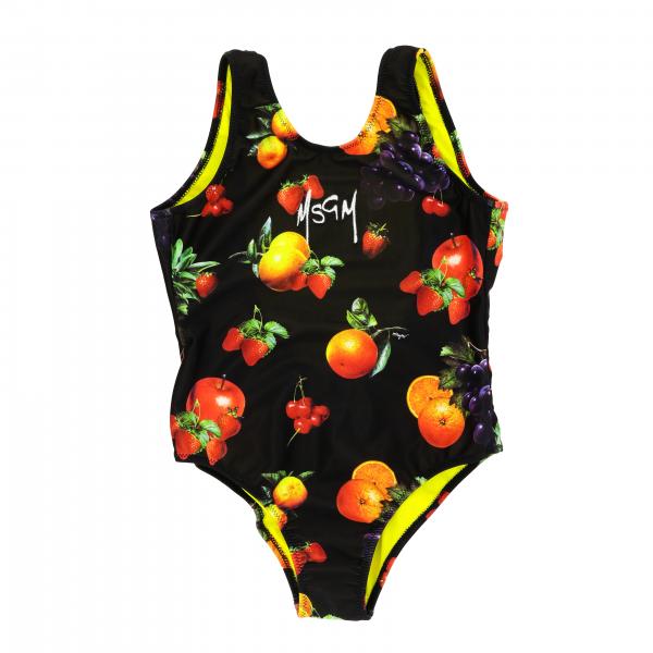 Msgm Kids 水果印花连体泳装