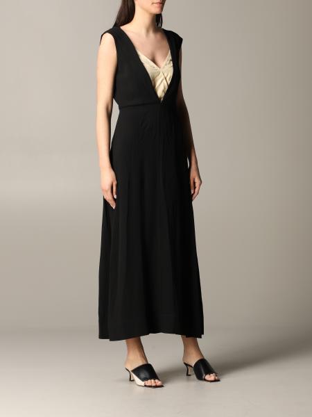 Colville Outlet: long dress with double neckline - Black | Colville ...
