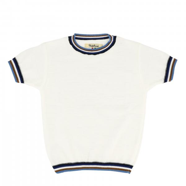 Nupkeet short-sleeved sweater with striped edges