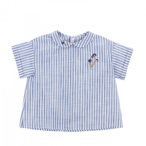 striped shirt with embroidery