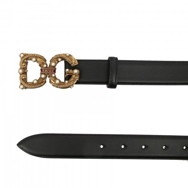 DOLCE & GABBANA: leather belt with DG monogram | Belt Dolce 