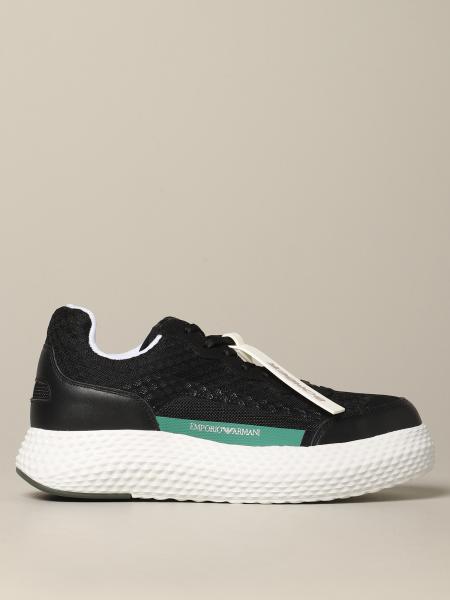 Emporio Armani Sneakers aus Leder und Mesh