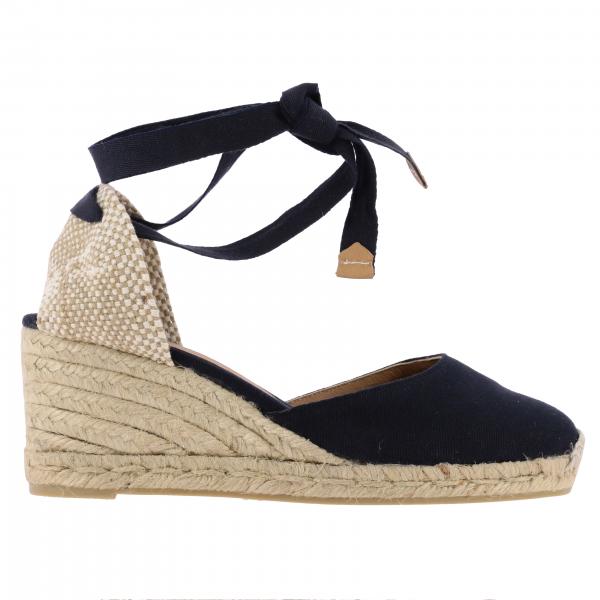 espacio Sociable Glamour Castaner Outlet: wedge espadrilles in canvas with laces - Blue | Castaner  espadrilles CARINA6001 online on GIGLIO.COM