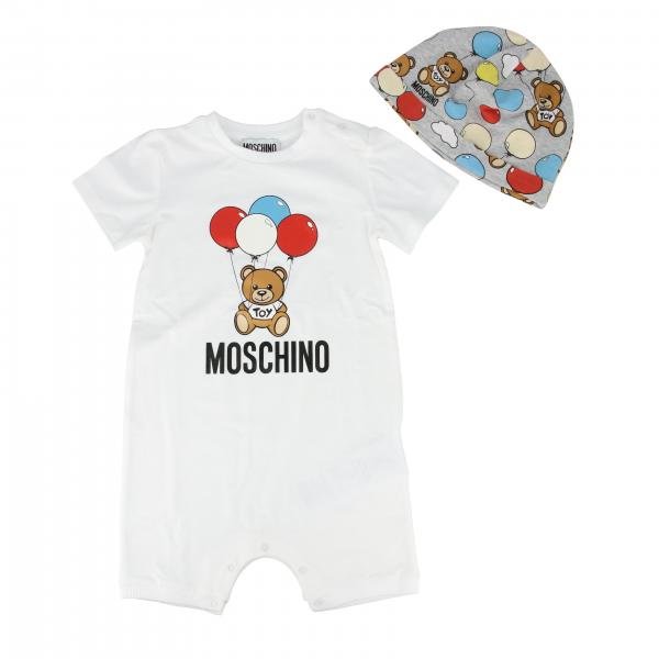 MOSCHINO BABY onesie + hat set White Moschino Baby coords MUY02Q