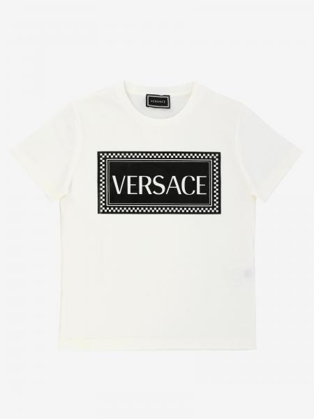 Young Versace Outlet: Versace Young t-shirt with logo print - White ...