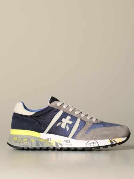 Premiata Outlet: Lander sneakers leather and nylon - Grey | Premiata sneakers LANDER 4587 online on GIGLIO.COM