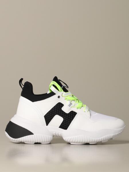Hogan sneakers in leather and neoprene with H in macro mesh
