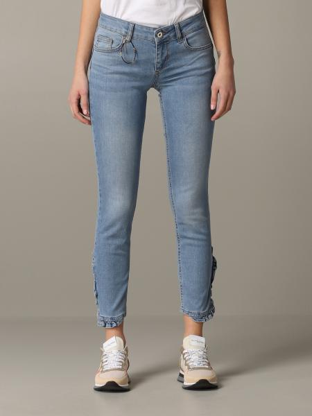 Liu slim fit jeans with ruffles - Denim | Liu Jo jeans UA0010D4434 online on GIGLIO.COM