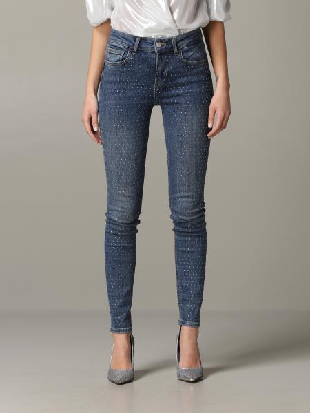 LIU jeans with micro rhinestones Denim | Liu Jo jeans UA0013D4128 online GIGLIO.COM