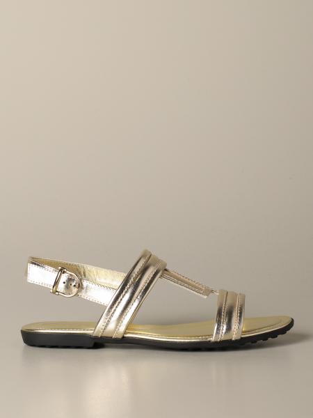 Tod's Sandale mit doppeltem T aus laminiertem Leder