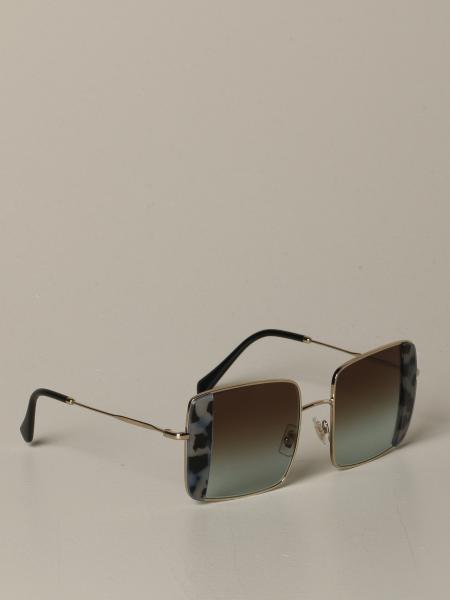 Miu Miu women: Miu Miu metal sunglasses with animal print finishes