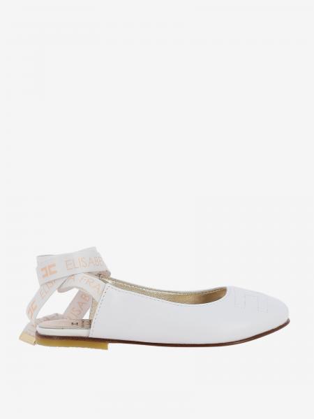 Elisabetta Franchi ballet flat in leather with logoed laces