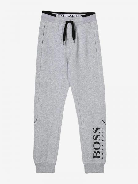 Hugo Boss Outlet: jogging trousers with logo - Grey | Hugo pants J24635 online on GIGLIO.COM