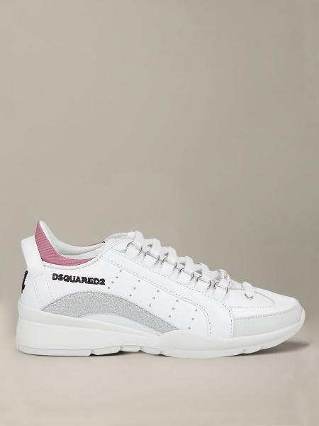 stereo pint zuiger Dsquared2 Outlet: sneakers in leather with glitter logo - White | Dsquared2  sneakers SNW050510670001 online on GIGLIO.COM