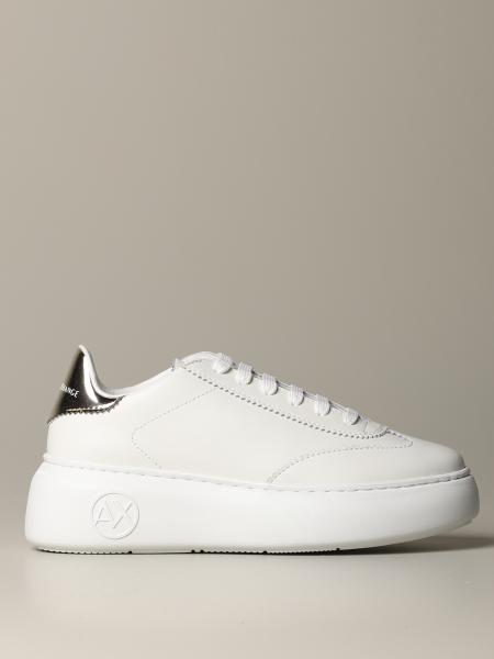 Armani Exchange Outlet: sneakers in leather - White | Armani Exchange  sneakers XDX042 XV313 online on 