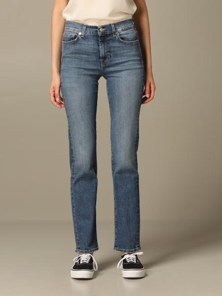 Seven Seven Outlet: Straight in used denim - Blue Seven Seven jeans JSWS44A0NT online on GIGLIO.COM