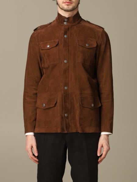Alessandro Dell'acqua Outlet: suede jacket - Mud | Alessandro Dell ...