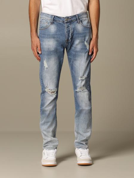 Alessandro Dell'acqua Outlet: jeans in used denim - Navy | Alessandro ...
