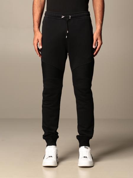 BALMAIN: pants for man - Black | Balmain pants UH15583I376 online at ...