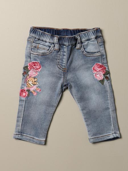 Monnalisa Outlet: jeans with floral embroidery - Denim | Monnalisa ...