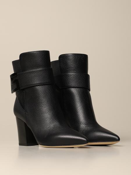 short flat leather booties
