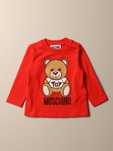 MOSCHINO BABY: T-shirt with Teddy logo - Red | Moschino Baby t-shirt ...