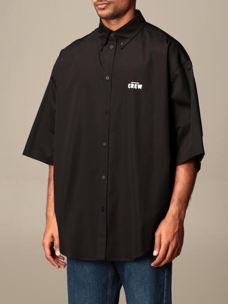 BALENCIAGA: shirt with Crew logo | Shirt Balenciaga Men Black | Shirt Balenciaga 622251 TIM39