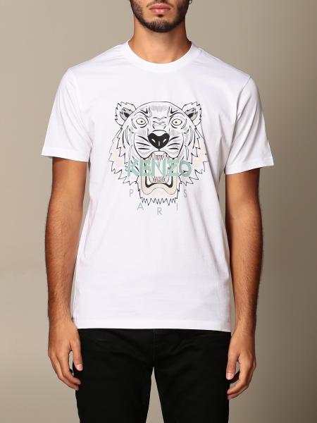 In zoomen naald Kolonisten KENZO: cotton T-shirt with Tiger Paris logo - White | Kenzo t-shirt  FA65TS0204YA online on GIGLIO.COM