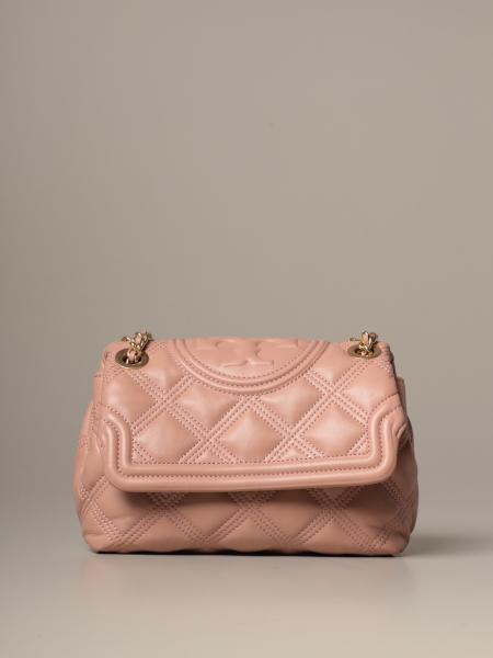 TORY BURCH: Small Fleming bag in quilted leather - Pink