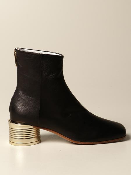 Maison Margiela: Maison Margiela ankle boot in leather with metallic heel