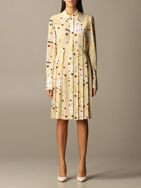 Victoria Victoria Beckham Outlet: patterned short dress - Yellow ...