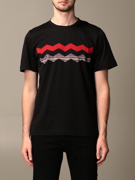 MISSONI: cotton t-shirt with zig zag pattern - Black | Missoni t-shirt ...