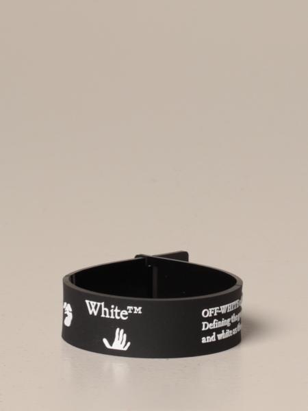 OFF-WHITE: Off White rubber bracelet with logo - Black | Off-White